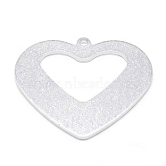 Aluminum Pendants, Heart, Silver Color Plated, 47.5x55x2mm, Hole: 2.5mm(ALUM-S014-03S)