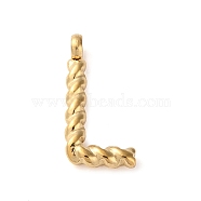 316 Surgical Stainless Steel Pendants & Charms, Golden, Letter L, 14x7x2mm, Hole: 2mm(STAS-D031-01L)