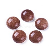 Synthetic Goldstone Cabochons, Dyed, Half Round, 14~14.5x5~5.5mm(G-L510-01B)