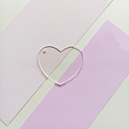 Transparent Acrylic Disc Big Pendants, Acrylic Blanks, Heart, Clear, 50x42x2mm(ZXFQ-PW0001-039J)