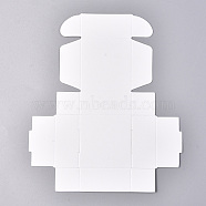 Kraft Paper Gift Box, Shipping Boxes, Folding Boxes, Square, White, 5.5x5.5x2.5cm(CON-K003-02C-02)