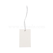 Paper Price Tags, with Elastic Cord, Rectangle, WhiteSmoke, 8~9cm, Rectangle: 37x23x0.4mm(CDIS-G008-02)