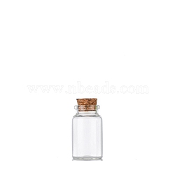 Glass Empty Wishing Bottle, with Cork Stopper, Column, Clear, 3x5cm, Capacity: 20ml(0.68fl. oz)(PW-WG17389-03)
