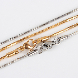304 Stainless Steel Snake Chain Necklace Making, with Lobster Claw Clasps, Mixed Color, 17.7 inch(45cm)(STAS-P045-18)