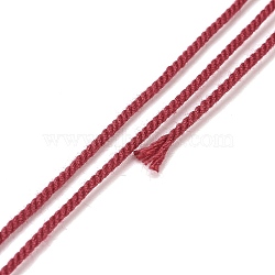 Cotton Cord, Braided Rope, with Paper Reel, for Wall Hanging, Crafts, Gift Wrapping, Cerise, 1.2mm, about 27.34 Yards(25m)/Roll(OCOR-E027-01B-16)