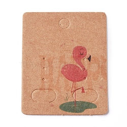 Paper Jewelry Display Cards, for Hanging Earring Display, Rectangle with Flamingo Shape, BurlyWood, 50x40x0.3mm, Hole: 5.3mm(CDIS-G002-07B-02)
