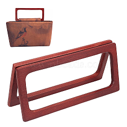 Wood Bag Handles, for Handmade Bag Handbags Purse Handles Replacement, Rectangle, Dark Red, 19.7x8.8x0.85cm, Inner Diameter: 17.3x6.3cm(FIND-WH0127-05C)