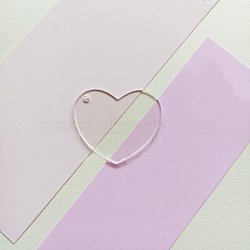 Transparent Acrylic Disc Big Pendants, Acrylic Blanks, Heart, Clear, 50x42x2mm(ZXFQ-PW0001-039J)