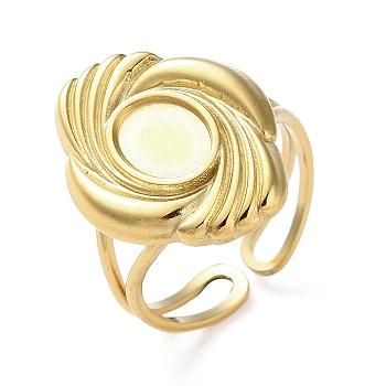 304 Stainless Steel Finger Rings, Real 18K Gold Plated, Real 18K Gold Plated, US Size 6 3/4(17.1mm), Tray: 7.5x5.7mm