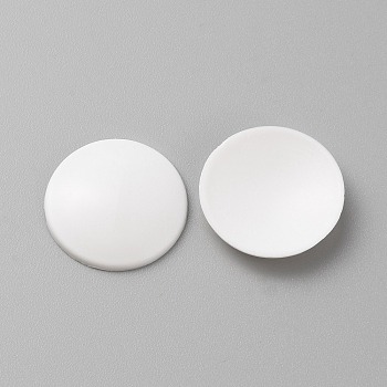 Resin Blank Buttons, for Craft Button Maker, Flat Round, White, 23.8x4.3mm