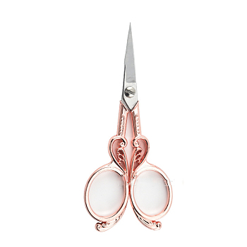 Stainless Steel Scissors, Alloy Handle, Embroidery Scissors, Sewing Scissors, Rose Gold, 115x48mm