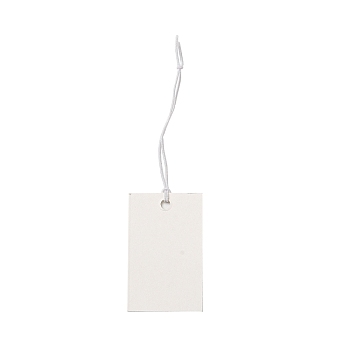 Paper Price Tags, with Elastic Cord, Rectangle, WhiteSmoke, 8~9cm, Rectangle: 37x23x0.4mm