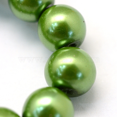 Backen gemalt pearlized Glasperlen runden Perle Stränge(X-HY-Q003-6mm-13)-3