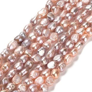 Light Salmon Two Sides Polished Pearl Beads
