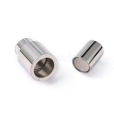 Smooth 304 Stainless Steel Magnetic Clasps with Glue-in Ends(STAS-H048-4)-3