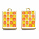 Rack Plating Alloy Checkerboard Pendants(PALLOY-S132-256D-RS)-1