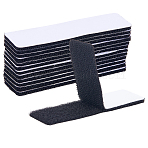 40Pcs Self-adhesive Nylon with Polyester Hook and Loop Tapes, Rectangle, Black, 100x25x3.5mm(AJEW-SP0003-23)