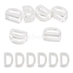 6Pcs 925 Sterling Silver Hollow Initial Beads, Silver, Letter D, 5.5~6x3.5~4x3mm, Hole: 3.5~4x1.3~1.7mm(STER-TA0001-53D)
