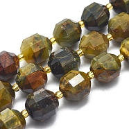 Natural Pietersite Beads Strands, Faceted, Round, 11~12mm, Hole: 1.3mm, about 33pcs/Strand, 14.9 inch~15.7  inch(38~40cm)(G-K303-A14-12mm)