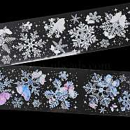 Winter Theme PET Waterproof Adhesive Tape, Snowflake Decorative Tape for DIY Scrapbooking, Card Making, Butterfly, 50x0.1mm, 2m/roll(STIC-P005-A01)