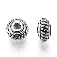 Tibetan Style Alloy Spacer Beads, Rondelle, Cadmium Free & Lead Free, Antique Silver, 5x3mm, Hole: 1mm, about 5500pcs/1000g(TIBE-Q063-40AS-RS)