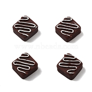 Imitation Food Resin Cabochons, Rhombus, Chocolate Shape, Saddle Brown, 20x20x8mm(RESI-WH0035-18A-B02)