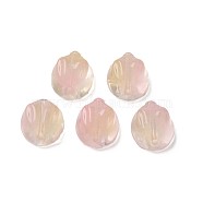 Two Tone Transparent Spray Painted Glass Beads, Rabbit, Navajo White, 14x12x8mm, Hole: 1.4mm(GLAA-Q092-06-C01)