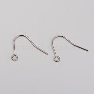 316L Surgical Stainless Steel Earring Hooks, Ear Wire, with Horizontal Loop, Stainless Steel Color, 13x16mm, Hole: 1.5mm, 20 Gauge, Pin: 0.8mm(STAS-G229-08P-03)