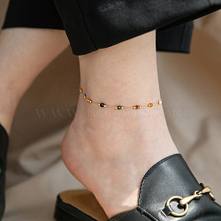 316L Surgical Stainless Steel Charm Anklets for Women, Golden, Round, 7-1/2 inch(190mm)(FS-WG47470-58)