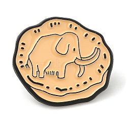 Alloy Brooches, Enamel Pins for Women Men, Elephant, 28x30.5x1.5mm(JEWB-I029-04EB-02)
