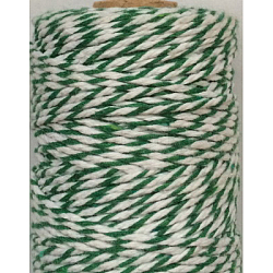 Macrame Cotton Cord, Twisted Cotton Rope, Dyed, for Crafts, Gift Wrapping, Green, 2mm, about 10.93 yards(10m)/roll(OCOR-L039-D12)