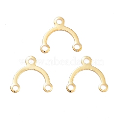 201 Stainless Steel Rainbow Chandelier Component Links, Real 18K Gold Plated, 9x9x0.5mm, Hole: 1mm(STAS-U012-01A-G)