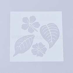 Plastic Reusable Drawing Painting Stencils Templates, for Painting on Scrapbook Paper Wall Fabric Floor Furniture Wood, Plant , White, 130x130x0.2mm(DIY-L026-106D)