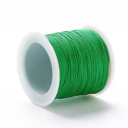 Braided Nylon Thread, DIY Material for Jewelry Making, Spring Green, 0.8mm, 100yards/roll(X-NWIR-K013-A03)
