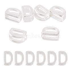 6Pcs 925 Sterling Silver Hollow Initial Beads, Silver, Letter D, 5.5~6x3.5~4x3mm, Hole: 3.5~4x1.3~1.7mm(STER-TA0001-53D)