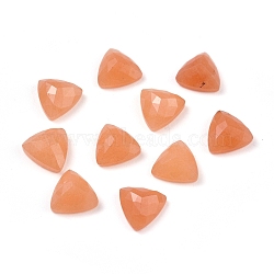 Natural White Jade Cabochons, Dyed, Faceted, Triangle, Sandy Brown, 10x10x5mm(G-G834-G01-03)