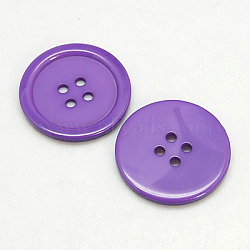 Resin Buttons, Dyed, Flat Round, Dark Orchid, 28x3mm, Hole: 2mm, 98pcs/bag(RESI-D030-28mm-09)