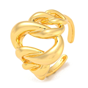 Brass Open Cuff Rings, Oval, Golden, US Size 6(16.5mm)