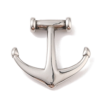 Non-Tarnish 304 Stainless Steel Cabochons, Polishing, Boat Anchor, Stainless Steel Color, 23x23x4mm