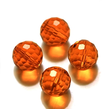 Imitation Austrian Crystal Beads, Grade AAA, Faceted, Round, Orange Red, 6mm, Hole: 0.7~0.9mm