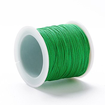 Braided Nylon Thread, DIY Material for Jewelry Making, Spring Green, 0.8mm, 100yards/roll