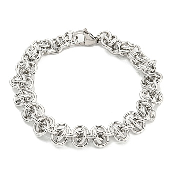 304 Stainless Steel Byzantine Chain Bracelet, Stainless Steel Color, 7-7/8 inch(20cm)