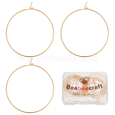 Beebeecraft 40Pcs Brass Hoop Earrings Findings(KK-BBC0002-44)-2
