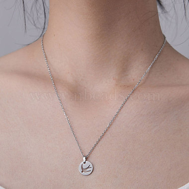 201 Stainless Steel Swallow Pendant Necklace(NJEW-OY001-17)-2