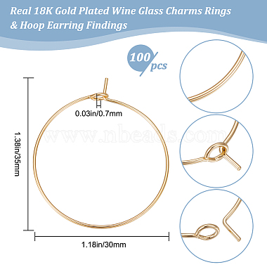 100Pcs 316 Surgical Stainless Steel Wine Glass Charms Rings(STAS-BBC0003-17B)-2