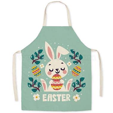 Cute Easter Rabbit Pattern Polyester Sleeveless Apron(PW-WG98916-04)-1