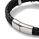 Men's Braided Black PU Leather Cord Multi-Strand Bracelets(BJEW-K243-02AS)-3
