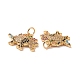 Stegosaurus Brass Micro Pave Colorful Cubic Zirconia Charms(KK-G435-30G)-3