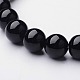 Natural Black Agate(Dyed) Beaded Stretch Bracelets(BJEW-F203-09)-2