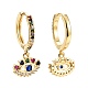 Evil Eye Cubic Zirconia Dangle Huggie Hoop Earrings(EJEW-E167-13G)-2